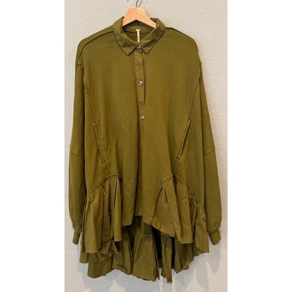 FREE PEOPLE Button-up Sweatshirt Size Small - Picture 10 of 10